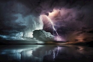 闪电雷电灾难现场素材图片