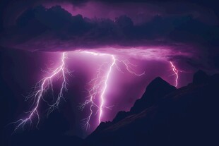 闪电雷电灾难现场素材图片