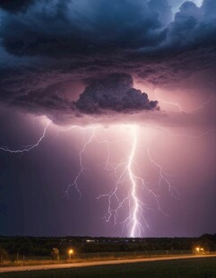 闪电雷电灾难现场素材图片