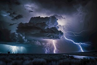 闪电雷电灾难现场素材图片