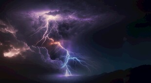 闪电雷电灾难现场素材图片