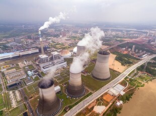 火力发电站燃煤发电厂冷却塔图片