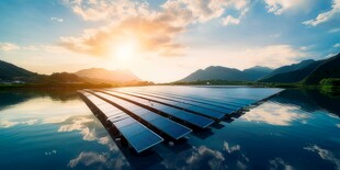 太阳能发电站硅板发电清洁能源