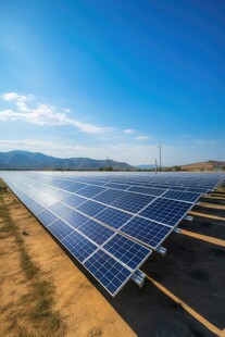 太阳能发电站硅板发电清洁能源