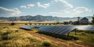 太阳能发电站硅板发电清洁能源