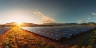 太阳能发电站硅板发电清洁能源