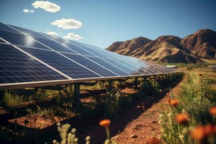 太阳能发电站硅板发电清洁能源