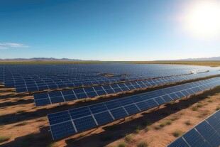 太阳能发电站硅板发电清洁能源