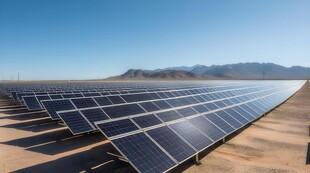 太阳能发电站硅板发电清洁能源