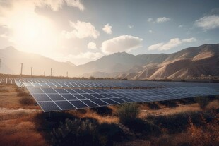 太阳能发电站硅板发电清洁能源