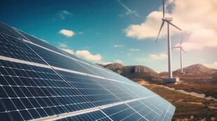 太阳能发电站硅板发电清洁能源