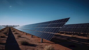 太阳能发电站硅板发电清洁能源