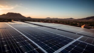 太阳能发电站硅板发电清洁能源