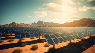 太阳能发电站硅板发电清洁能源