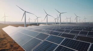 太阳能发电站硅板发电清洁能源