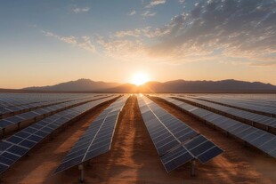 太阳能发电站硅板发电清洁能源