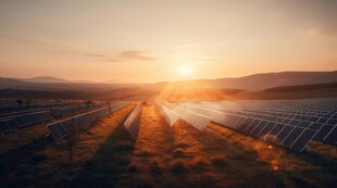 太阳能发电站硅板发电清洁能源