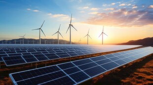 太阳能发电站硅板发电清洁能源