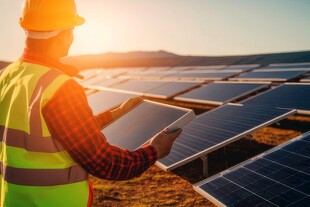 太阳能发电站硅板发电清洁能源