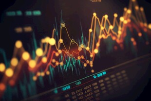 财务数据图表统计全息影像