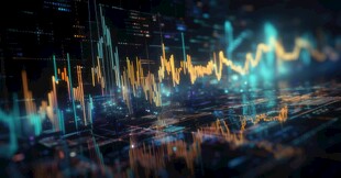 财务数据图表统计全息影像