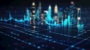 财务数据图表统计全息影像