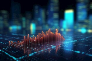 财务数据图表统计全息影像