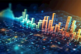 财务数据图表统计全息影像
