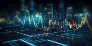 财务数据图表统计全息影像