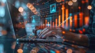 财务数据图表统计全息影像