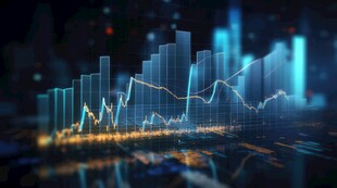 财务数据图表统计全息影像