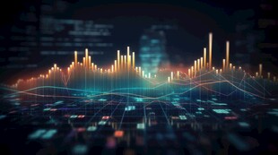 财务数据图表统计全息影像