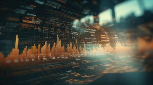 财务数据图表统计全息影像