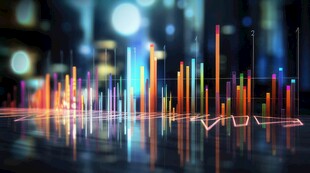 财务数据图表统计全息影像