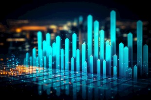 财务数据图表统计全息影像