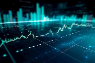 财务数据图表统计全息影像