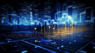 财务数据图表统计全息影像