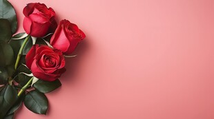 红玫瑰礼物蝴蝶结情人节素材图片