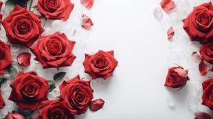 红玫瑰礼物蝴蝶结情人节素材图片