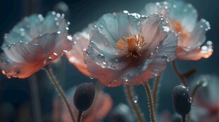 清爽鲜花花瓣花朵露珠背景图