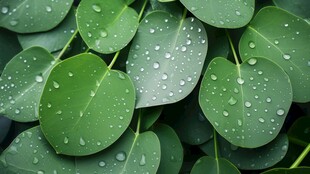 清爽荷叶叶子四叶草铜钱草露珠