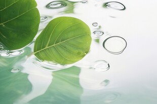 清爽荷叶叶子四叶草铜钱草露珠