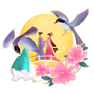 七夕情人节古风素材