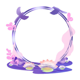 爱情鸟花环素材