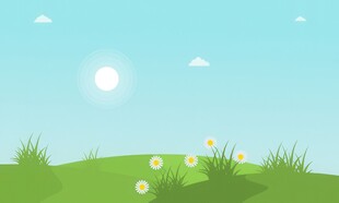 春光明媚户外风景鲜花草地