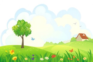 春光明媚户外风景鲜花草地