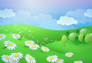 春光明媚户外风景鲜花草地