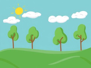 春光明媚户外风景鲜花草地