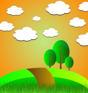 春光明媚户外风景鲜花草地