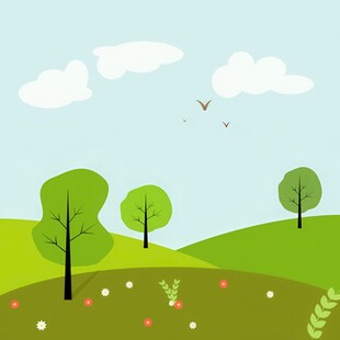 春光明媚户外风景鲜花草地